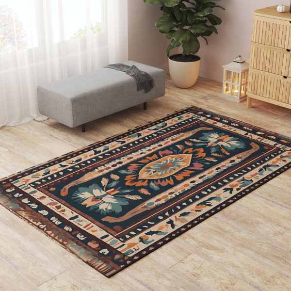 Boho Rabbit Mat - Stylish Bohemian Floor Mat for House Rabbits & Small Pets