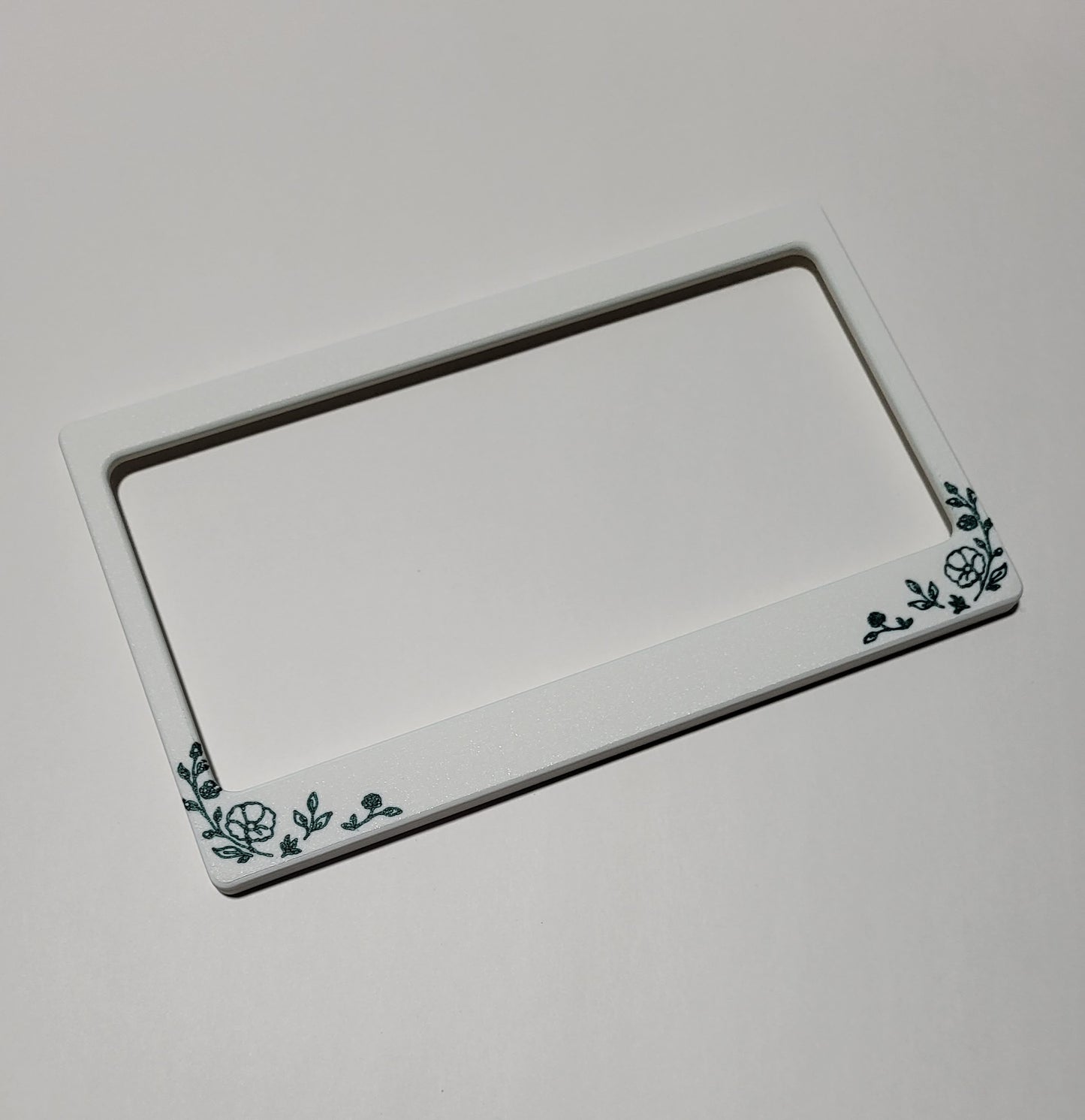 Rescue Friday Floral Faceplate — Matte White & Silk Dark Green Faceplate Only