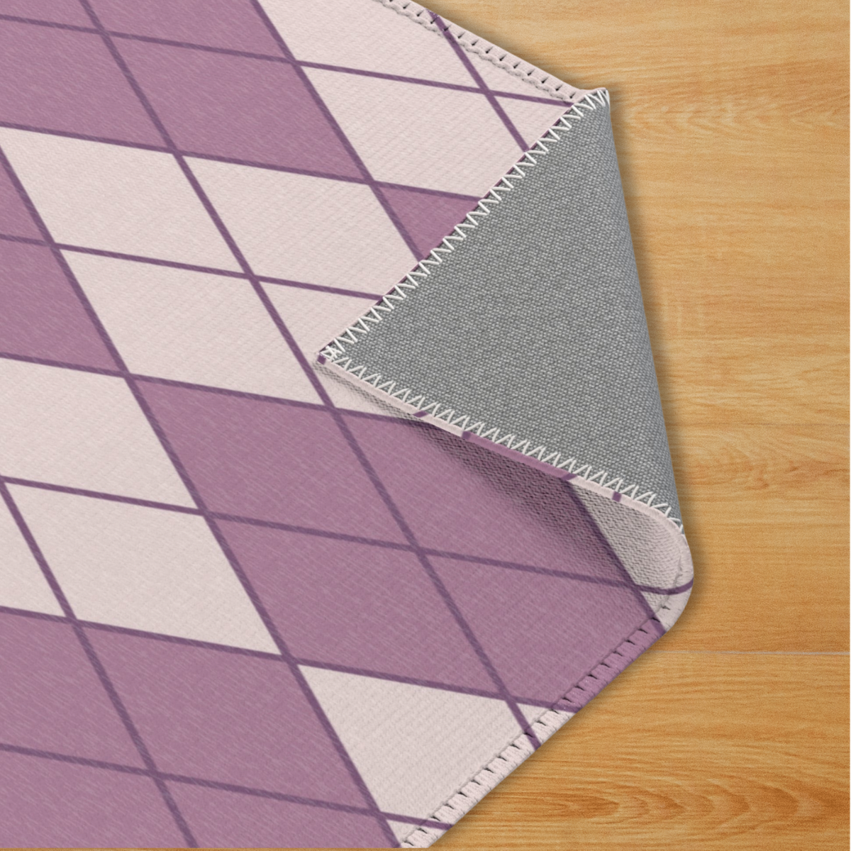 Purple Argyle Pet Playpen Mat - Soft Chenille Floor Rug for Rabbits & Small Pets