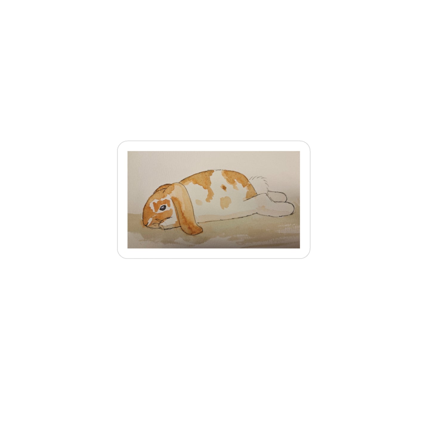 Vinyl Decal - Holland Lop Rabbit Sploot Design 3" x 4" Kiss-Cut Satin