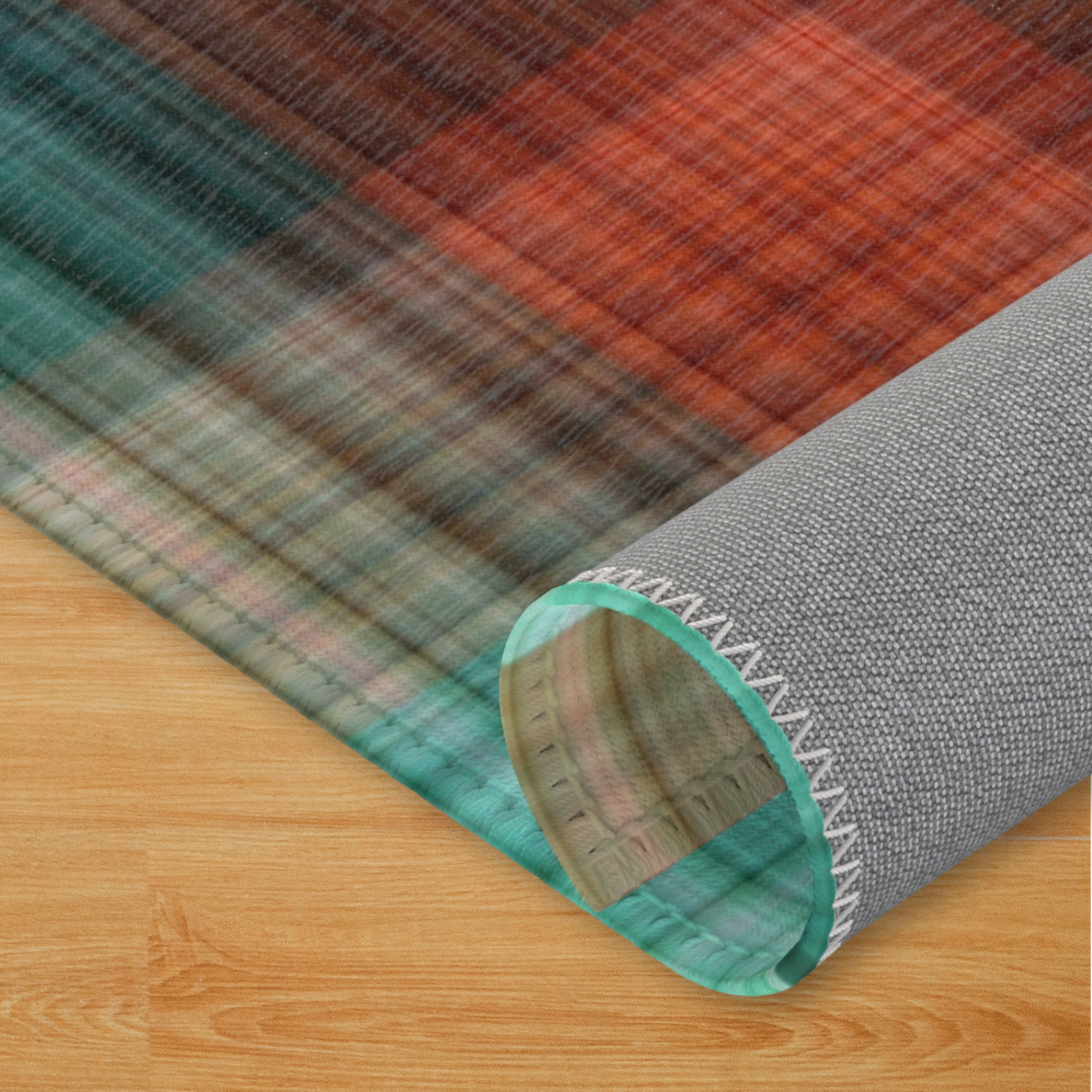 Green Flannel Pet Mat - Soft Washable Floor Rug for Rabbits & Small Pets
