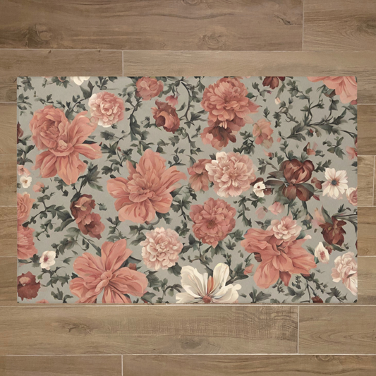Rabbit Mat, Floral 48" × 72"