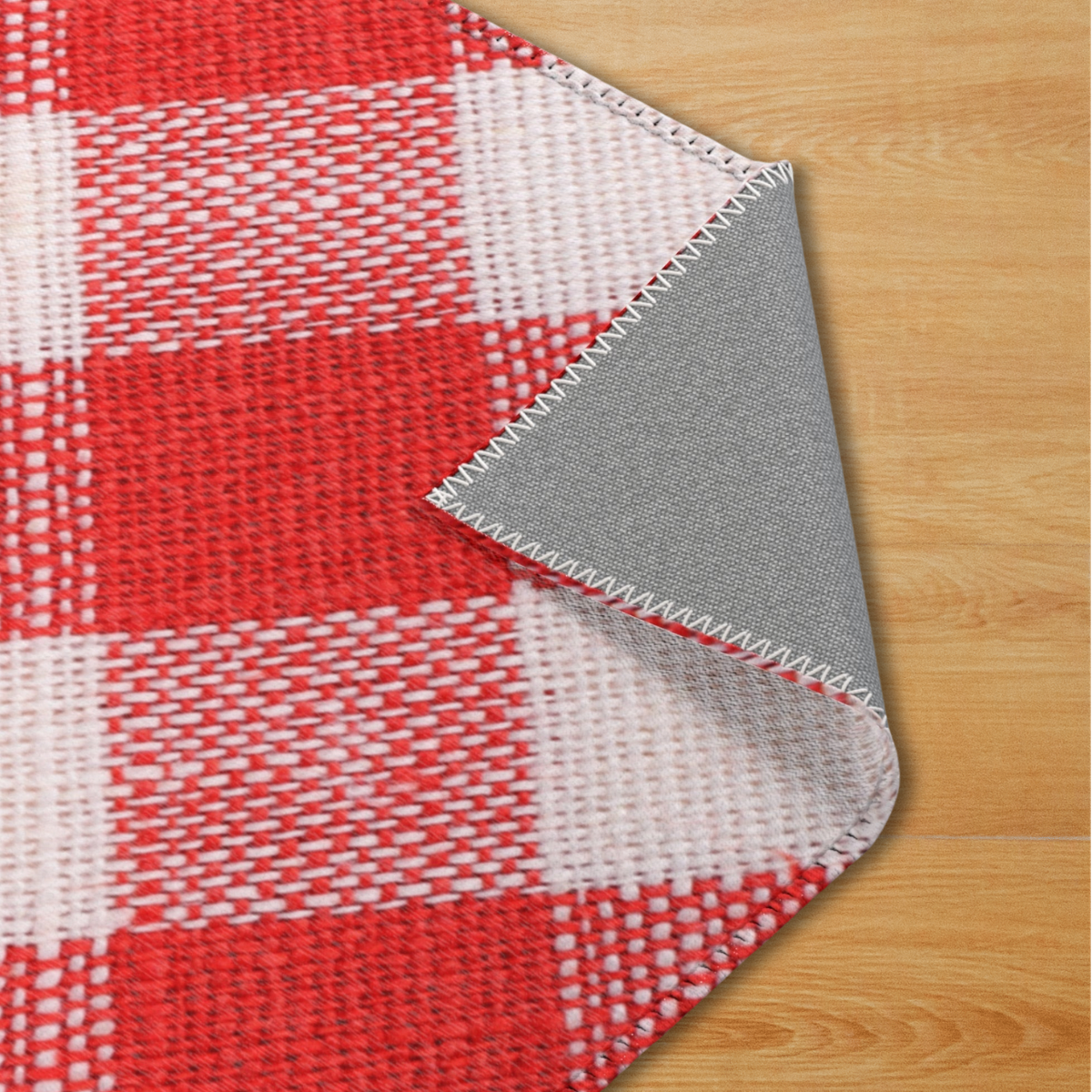 Red Picnic Pet Playpen Mat - Soft Chenille Floor Rug for Rabbits & Small Pets