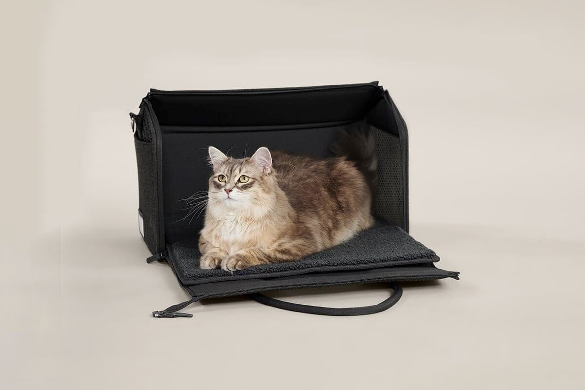 Porto Airline-Approved Cat Carrier - Transforming Travel Crate with Faux Shearling
