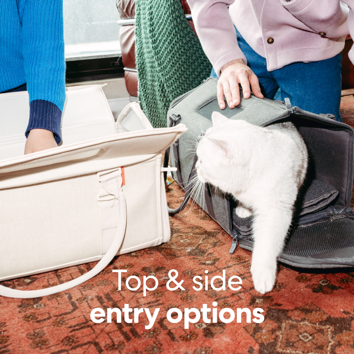 Porto Airline-Approved Cat Carrier - Transforming Travel Crate with Faux Shearling