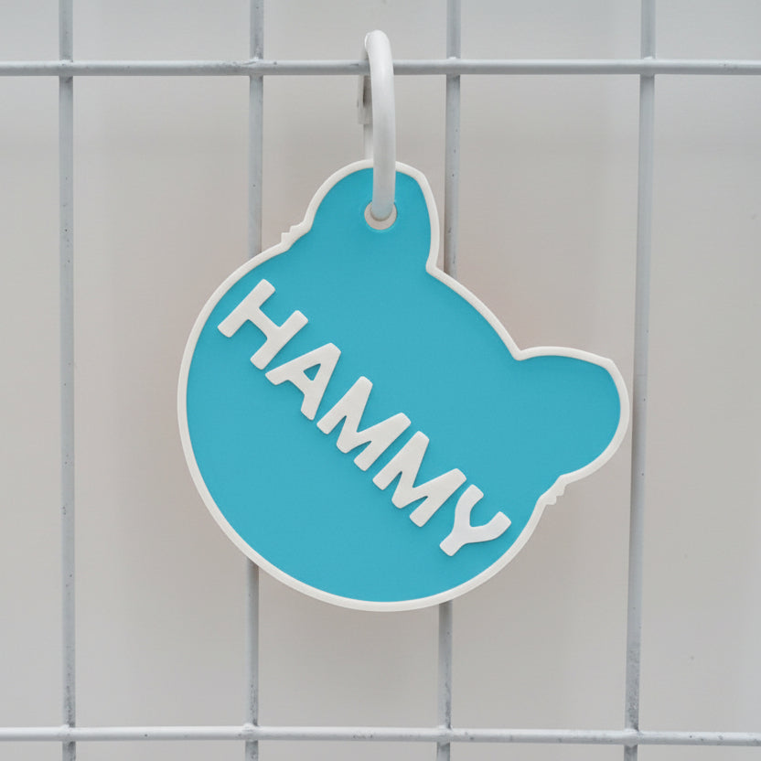 Hamster & Guinea Pig Carrier Nametag Blue