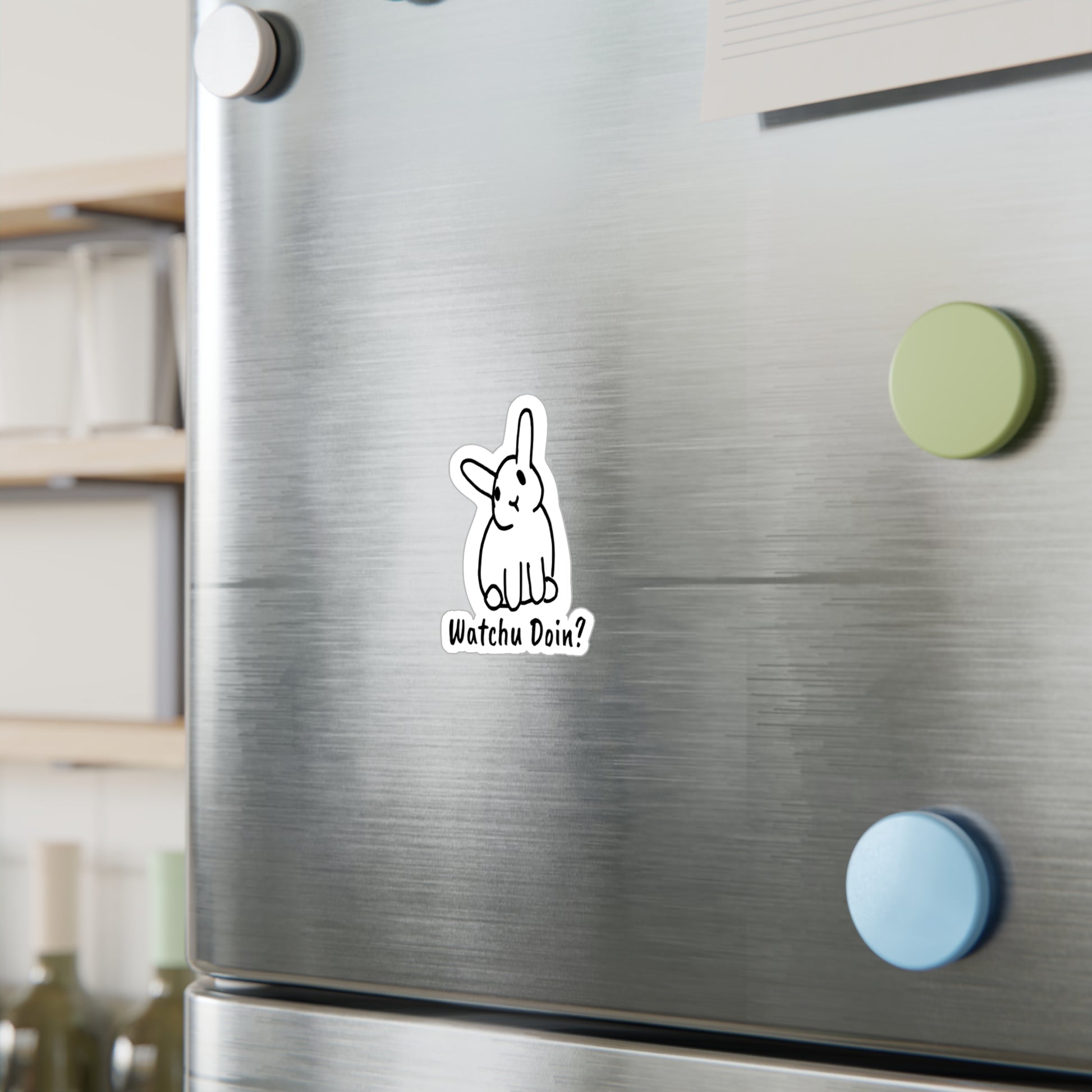 Curious Bunny 'watchu doin' - Vinyl Decal