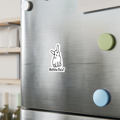 Curious Bunny 'watchu doin' - Vinyl Decal
