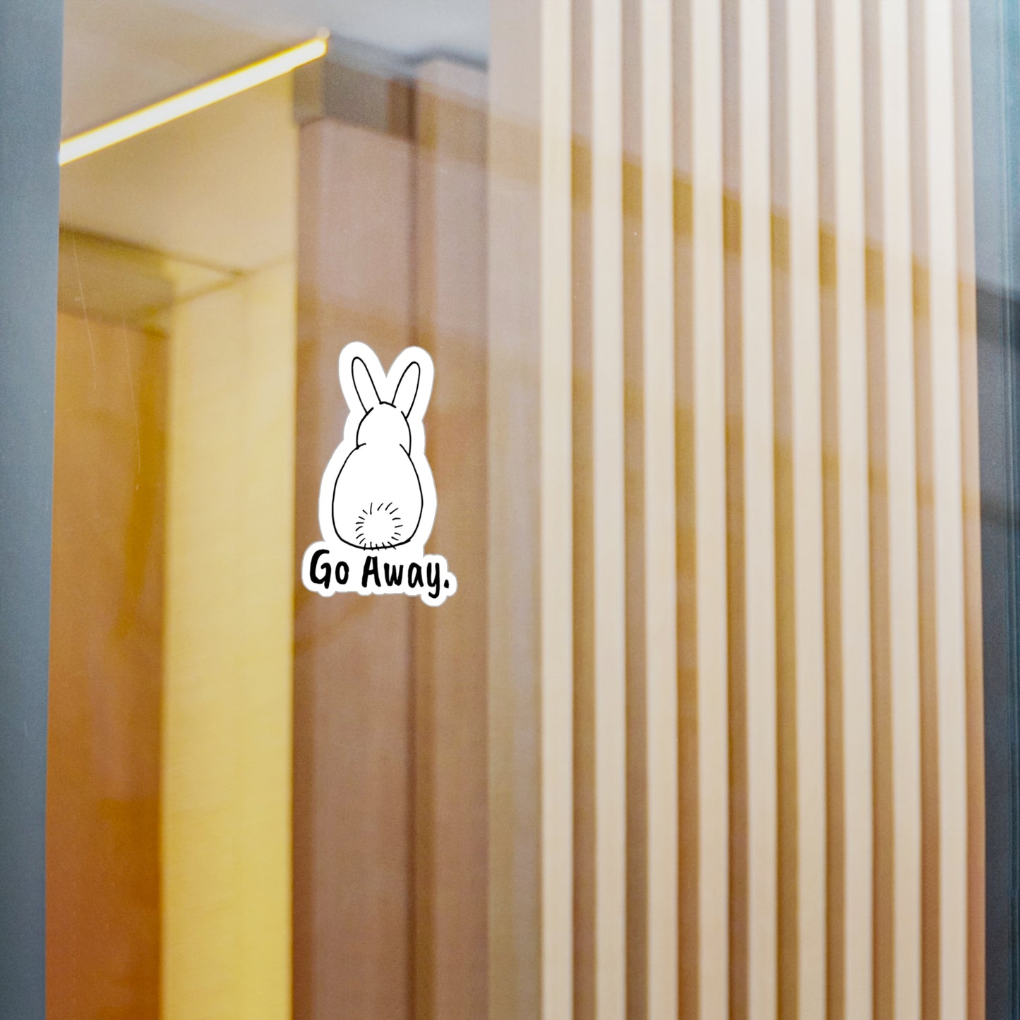 Go Away Bunny Decal - Vinyl Decal