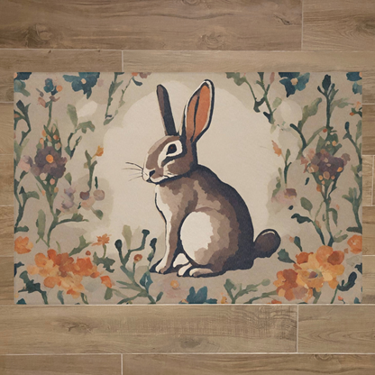 Rabbit Mat, Watercolor 48" × 72"