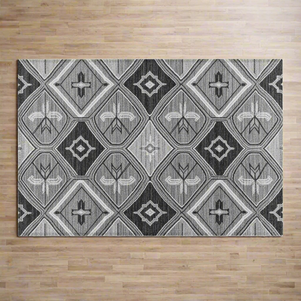 Modern Grey Rabbit Mat - Soft Chenille Floor Mat for House Rabbits & Small Pets