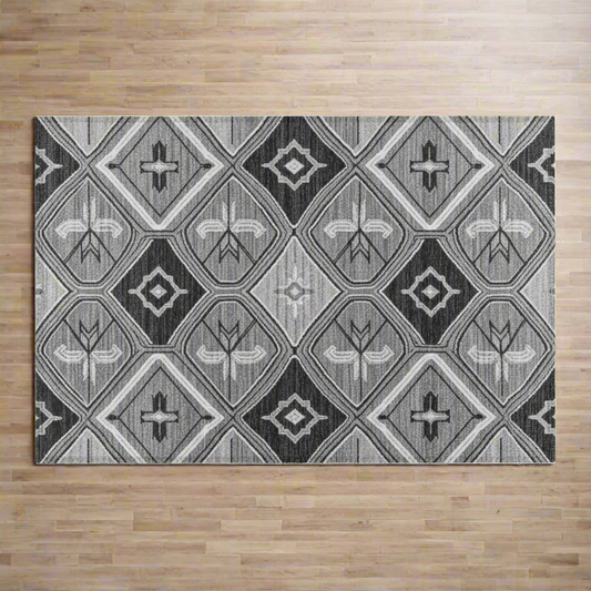 Modern Grey Rabbit Mat - Soft Chenille Floor Mat for House Rabbits & Small Pets