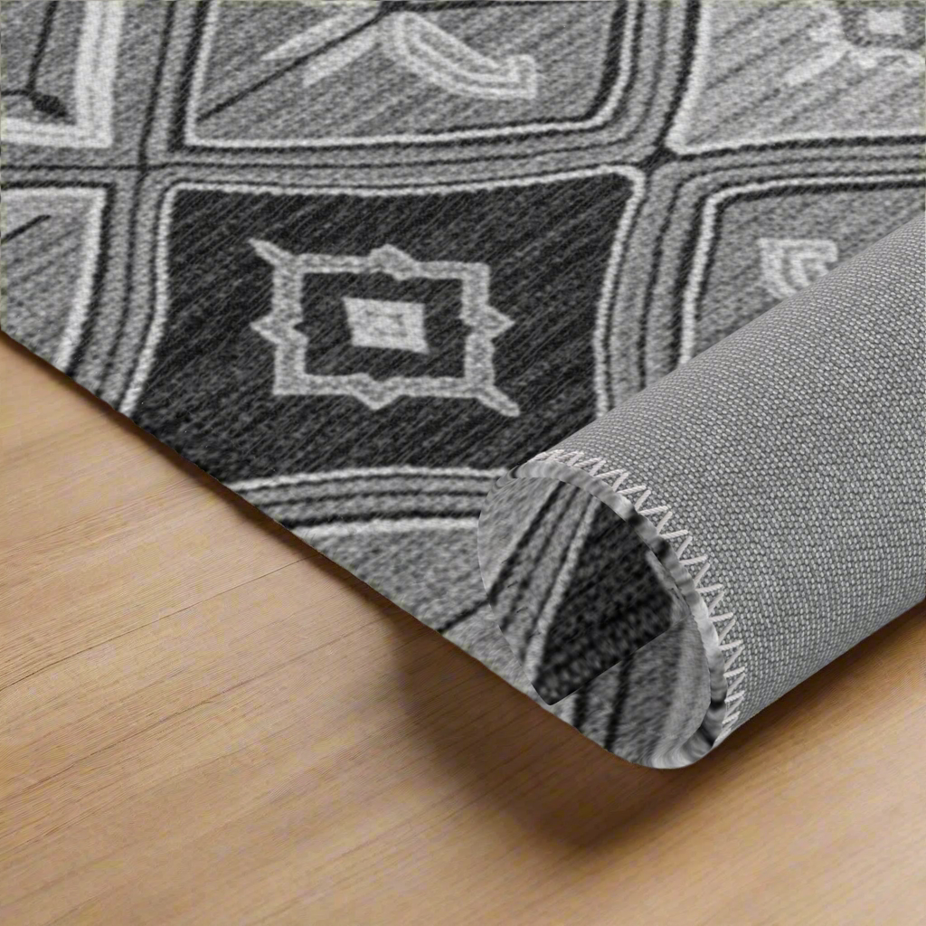 Modern Grey Rabbit Mat - Soft Chenille Floor Mat for House Rabbits & Small Pets