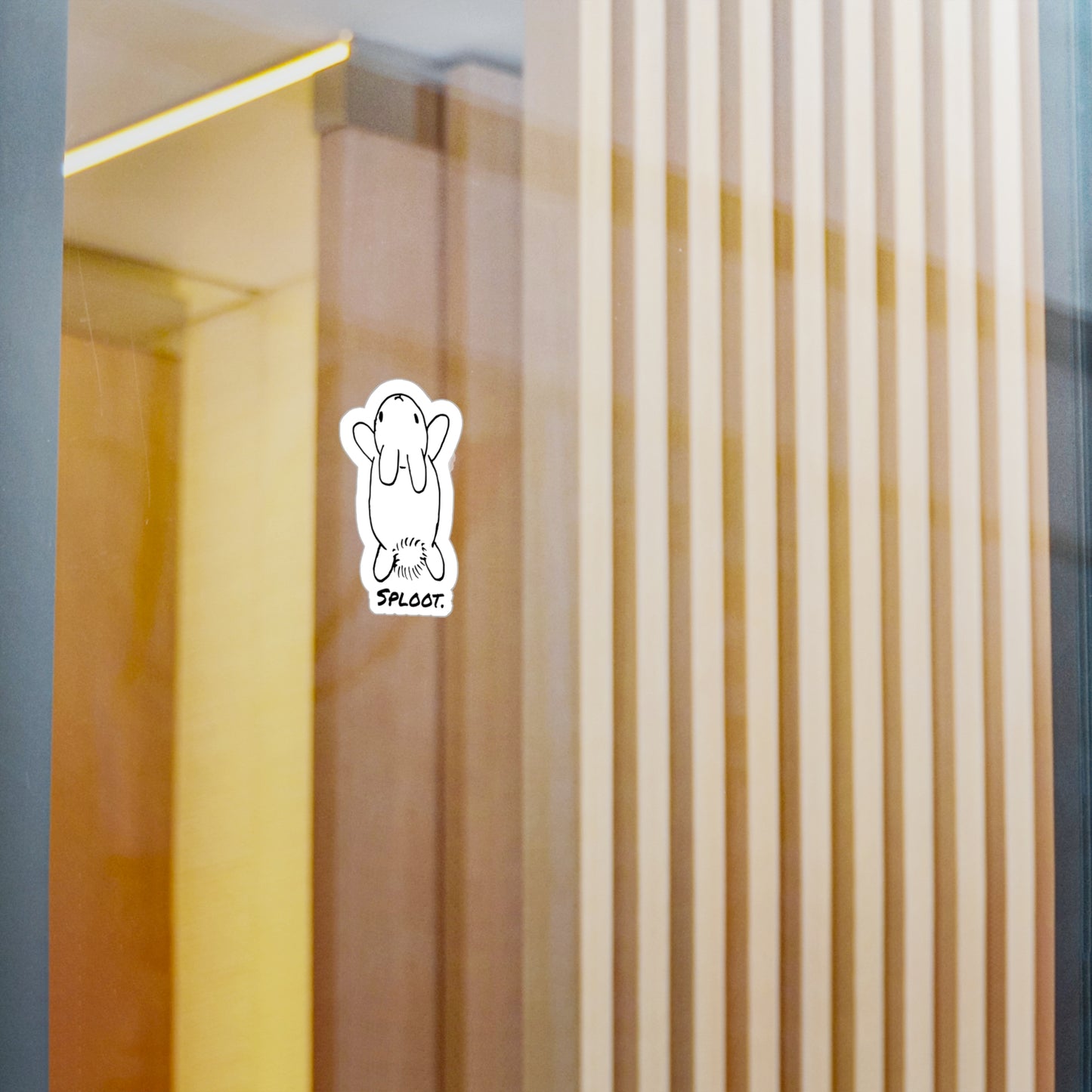 Vinyl Decal - Cute Rabbit Splooting Line Drawing