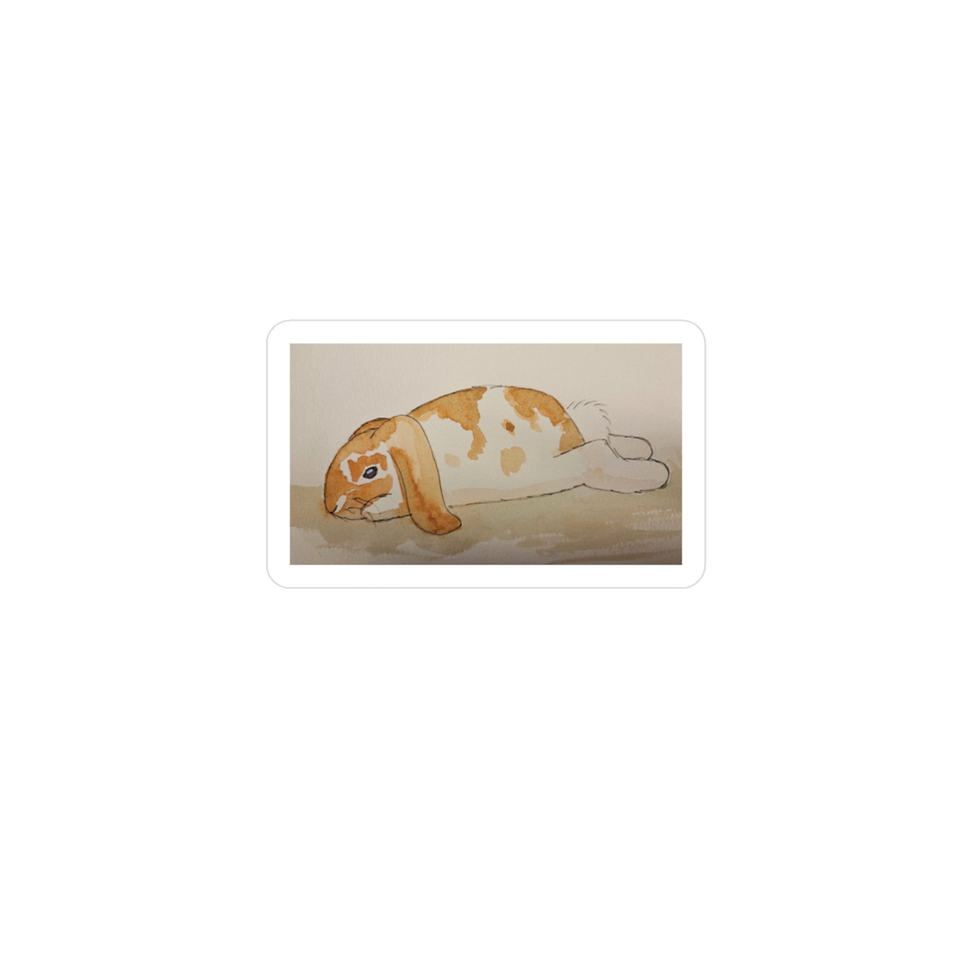 Vinyl Decal - Holland Lop Rabbit Sploot Design 3" x 4" Kiss-Cut Satin