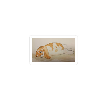 Vinyl Decal - Holland Lop Rabbit Sploot Design 3" x 4" Kiss-Cut Satin