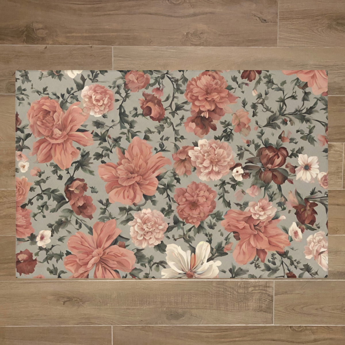 Rabbit Mat, Floral 48" × 72"