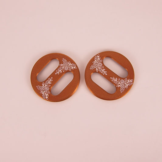 Harvest Bunny Hay Roller — Silk Bronze & White Matching Lids Only (Set of 2)