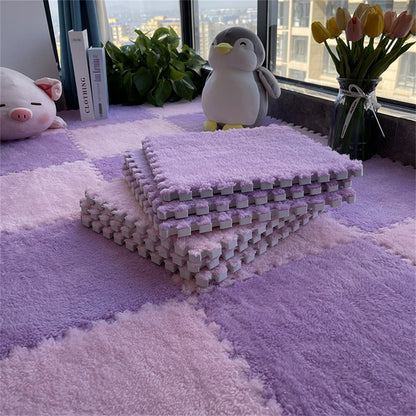 Soft Plush Carpet Tiles - Pet-Safe Floor Covering for Rabbit Play Areas