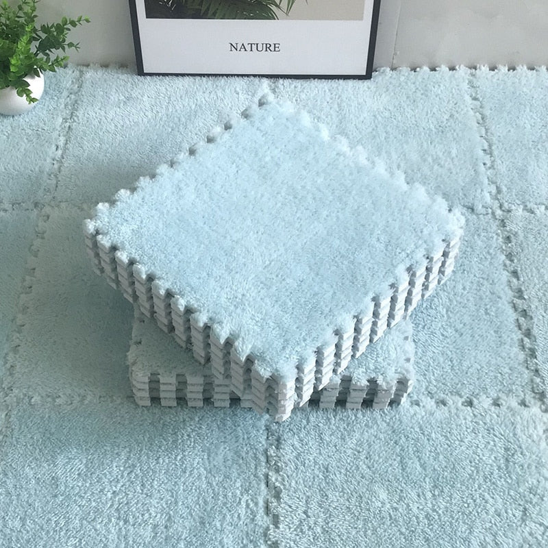 Soft Plush Carpet Tiles - Pet-Safe Floor Covering for Rabbit Play Areas
