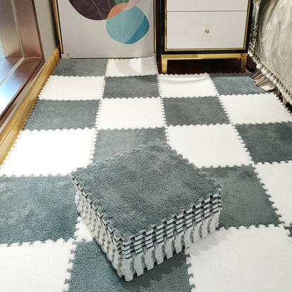 Soft Plush Carpet Tiles - Pet-Safe Floor Covering for Rabbit Play Areas
