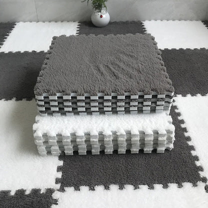 Soft Plush Carpet Tiles - Pet-Safe Floor Covering for Rabbit Play Areas