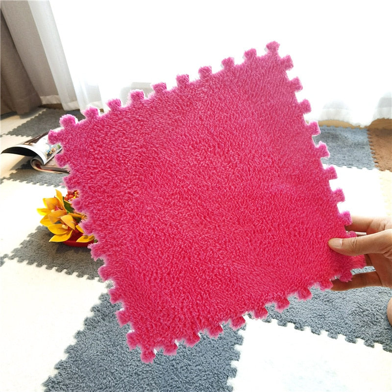 Soft Plush Carpet Tiles - Pet-Safe Floor Covering for Rabbit Play Areas