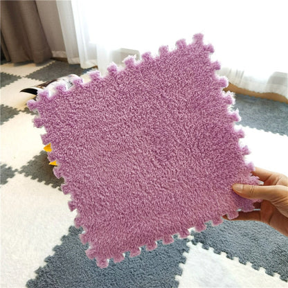 Soft Plush Carpet Tiles - Pet-Safe Floor Covering for Rabbit Play Areas
