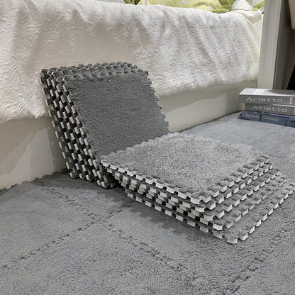 Soft Plush Carpet Tiles - Pet-Safe Floor Covering for Rabbit Play Areas