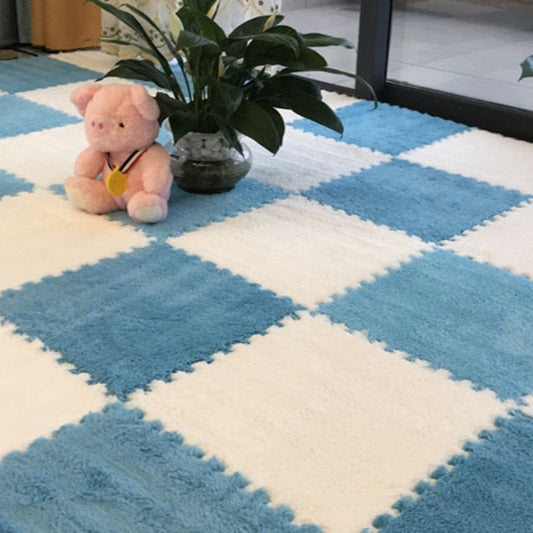 Soft Plush Carpet Tiles - Pet-Safe Floor Covering for Rabbit Play Areas