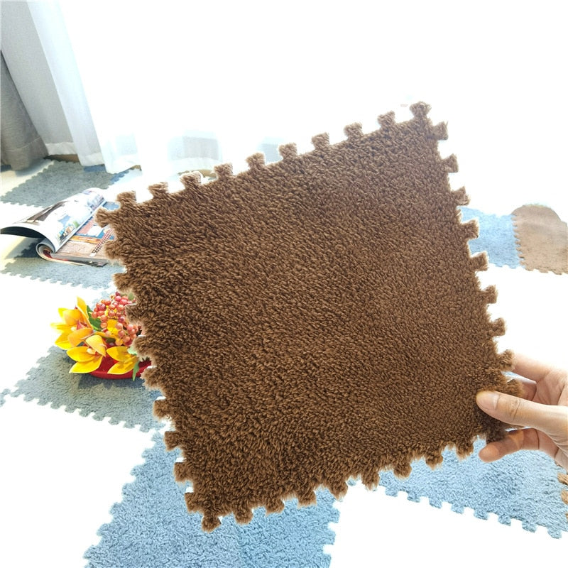 Soft Plush Carpet Tiles - Pet-Safe Floor Covering for Rabbit Play Areas