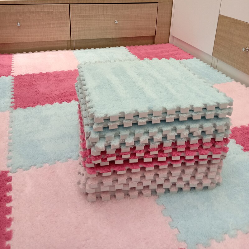 Soft Plush Carpet Tiles - Pet-Safe Floor Covering for Rabbit Play Areas