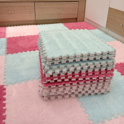 Soft Plush Carpet Tiles - Pet-Safe Floor Covering for Rabbit Play Areas