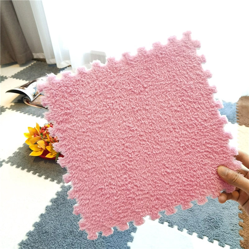 Soft Plush Carpet Tiles - Pet-Safe Floor Covering for Rabbit Play Areas