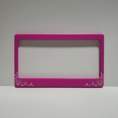 Rescue Friday Floral Faceplate — Dolly's Hot Pink & Shimmer White faceplate front view