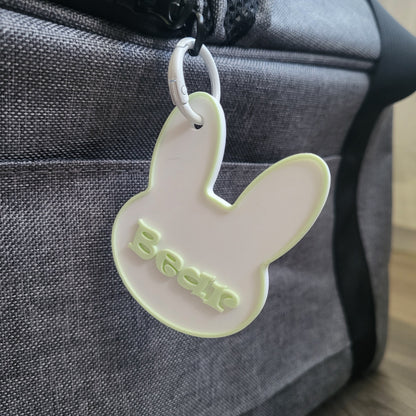 Sugar Cookie Carrier Nametag — Custom Bunny & Small Pet Tag Lime Green