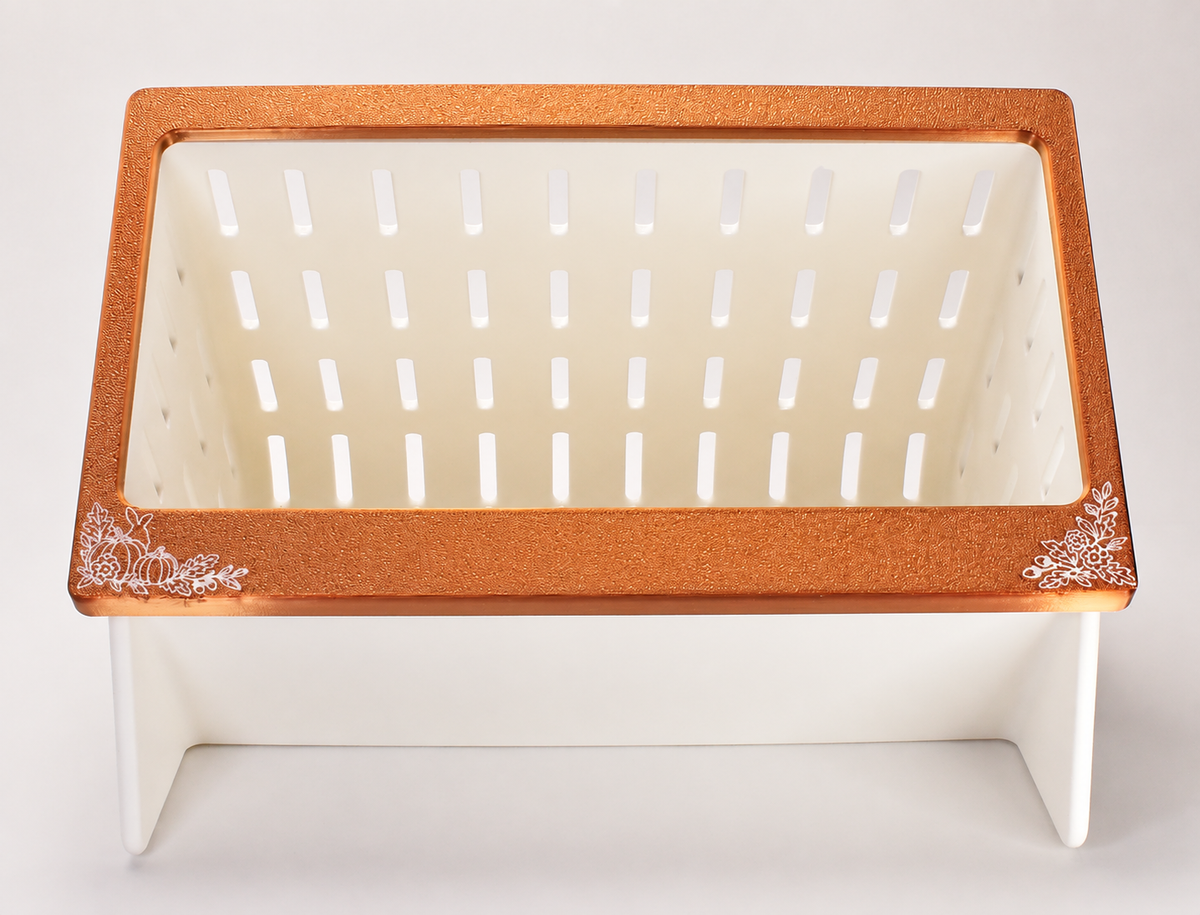 Harvest Bunny Open Air Hay Feeder Faceplate — Silk Bronze & White