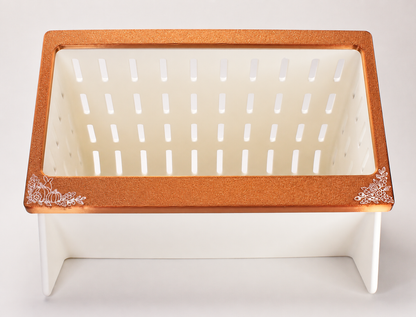 Harvest Bunny Open Air Hay Feeder Faceplate — Silk Bronze & White