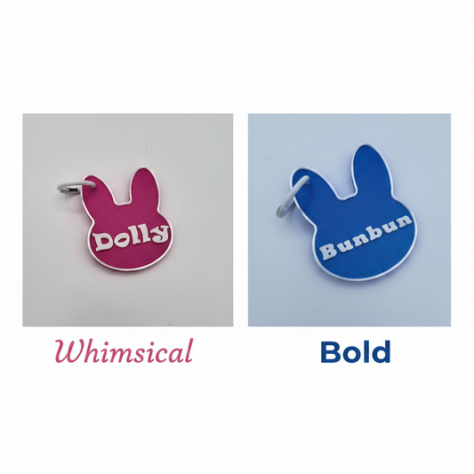 Ultraviolet Purple Rabbit Carrier Nametag — Fundraiser Edition