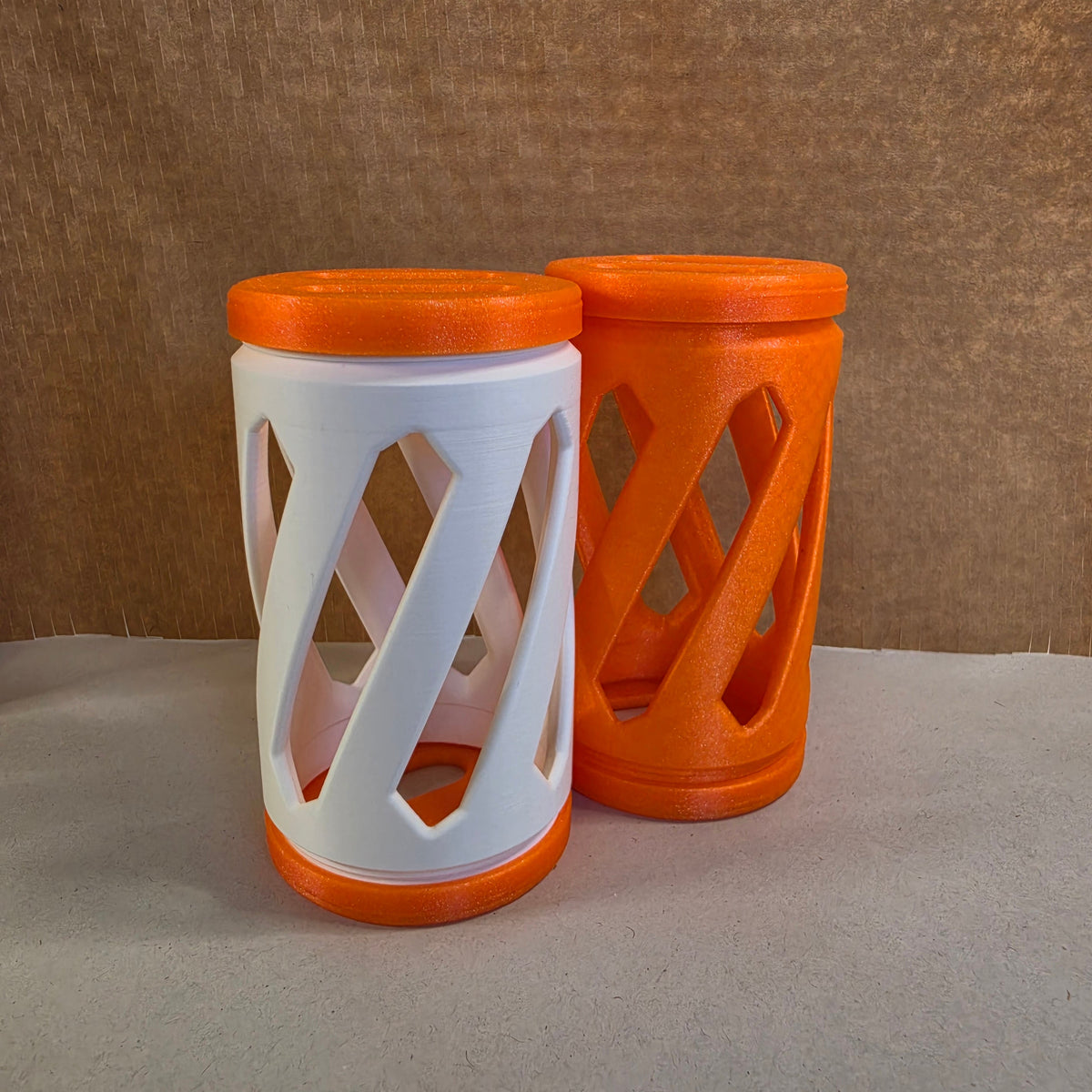 Marigold Hay Roller — Autumn 2026 Rescue Friday Collection. Left: Marigold Lid with Matte White Body. Right: All Marigold.