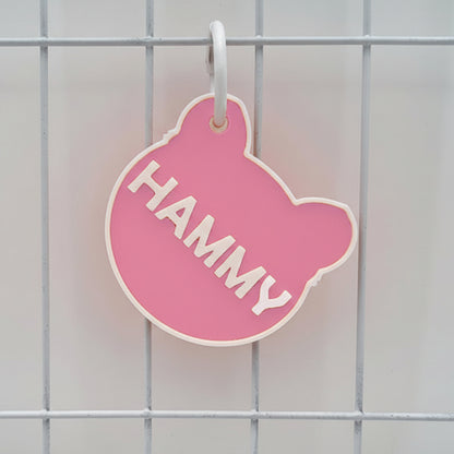 Hamster & Guinea Pig Carrier Nametag Pink