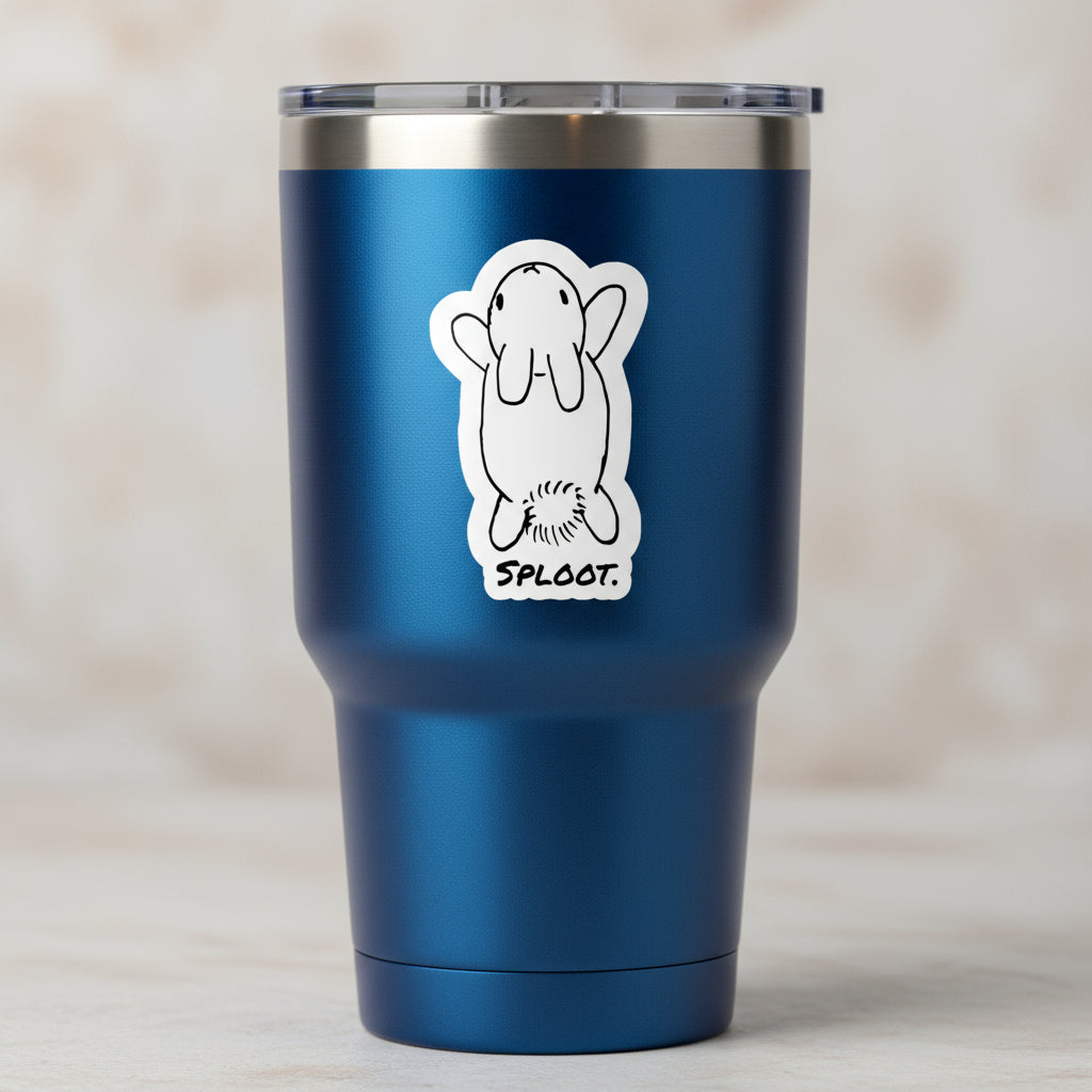 Vinyl Decal - Cute Rabbit Splooting Line Drawing