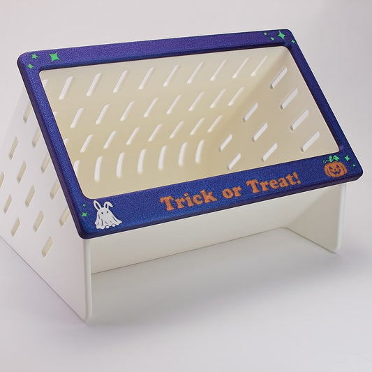 Trick or Treat Open Air Hay Feeder Faceplate — Halloween Edition Faceplate + Matte White Feeder