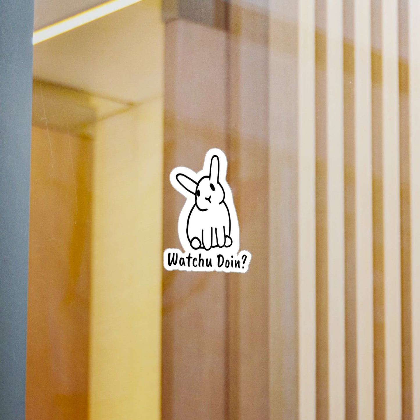 Curious Bunny 'watchu doin' - Vinyl Decal